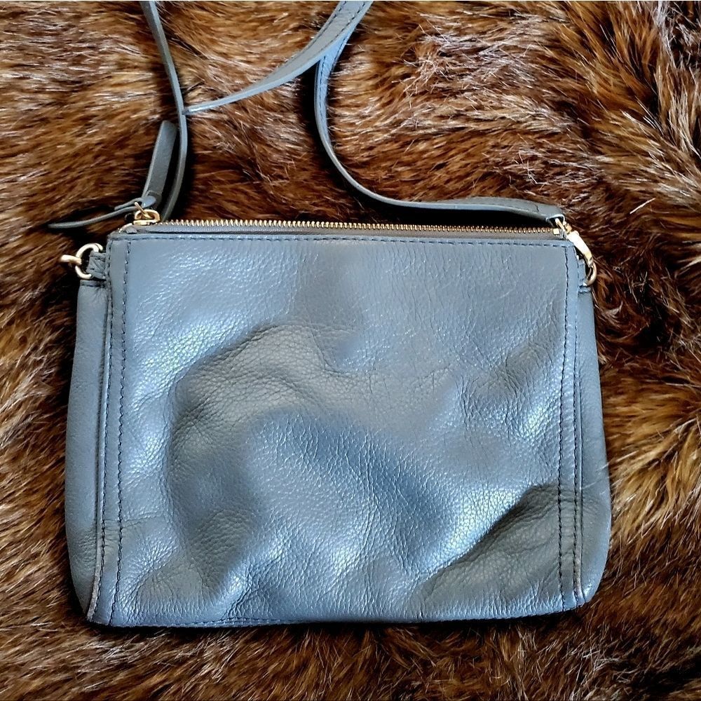 KATE SPADE JACKSON TRIPLE GUSSET CROSSBODY HERON GRAY BLUE - Picture 4 of 8